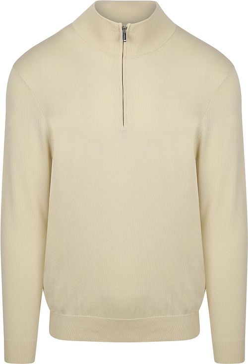 Pullover Profuomo Luxury con mezza zip off white Product