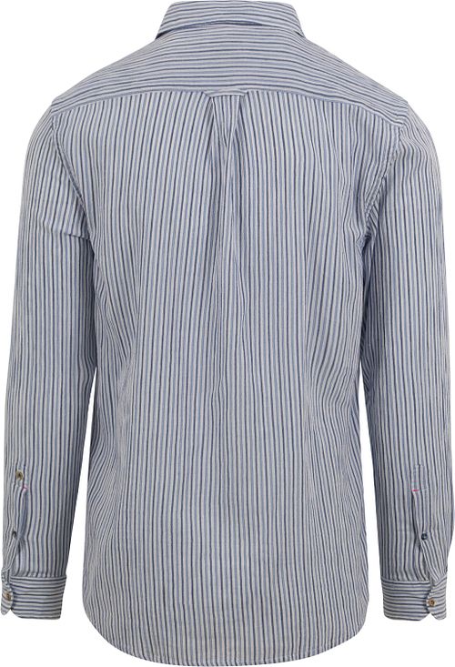 Scotch and Soda Chemise à Rayures Bleu Clair Product / Achterkant