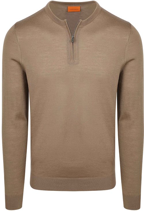 Suitable Crew Zip Jersey Lana Merino Taupe Product