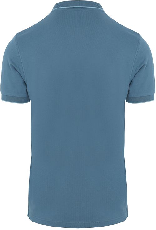 Sun68 Pikétröja Small Stripe Collar Petrol Blå Product / Achterkant