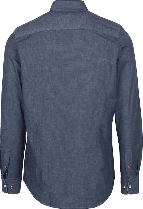 NZA Overhemd James Twill Navy Product / Achterkant