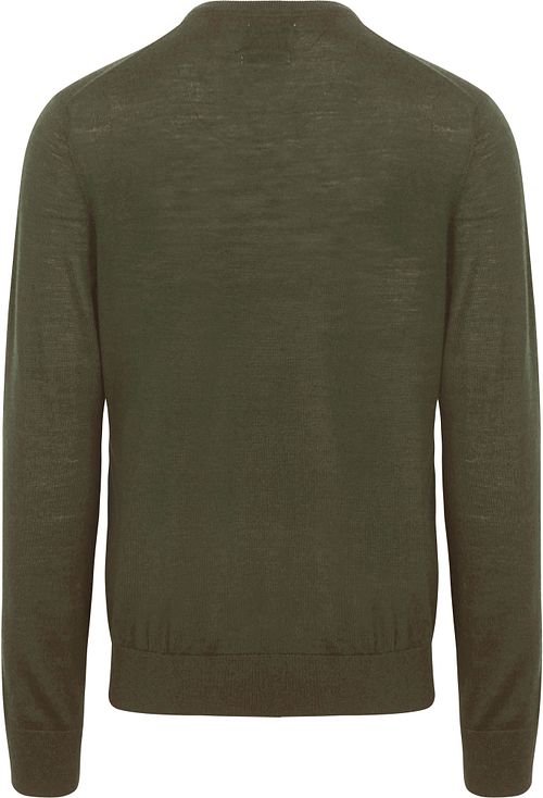 King Essentials The John Pullover Merino Army Groen Product / Achterkant