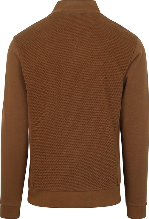 Petrol Halv Zip Pullover i Struktureret Murstensfarve Product / Achterkant