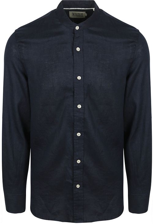 Scotch and Soda Lniana koszula Mao granatowa Product