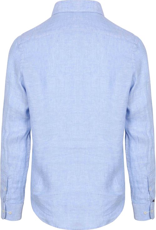 Suitable Overhemd Linnen Mid Blue Product / Achterkant