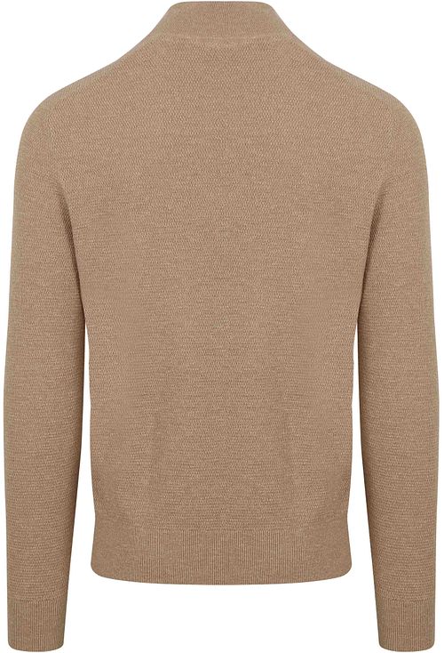 Suitable sweter z krótkim zamkiem, struktura, beżowy Product / Achterkant