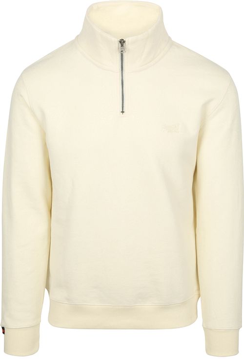 Superdry Halvt Lynlås Pullover Henley Essential Ecru Product