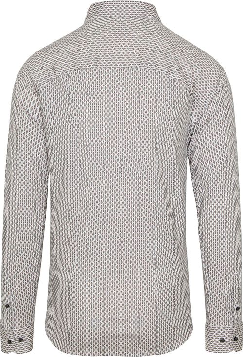 Desoto Skjorta Strykfri Full Print Vit Product / Achterkant