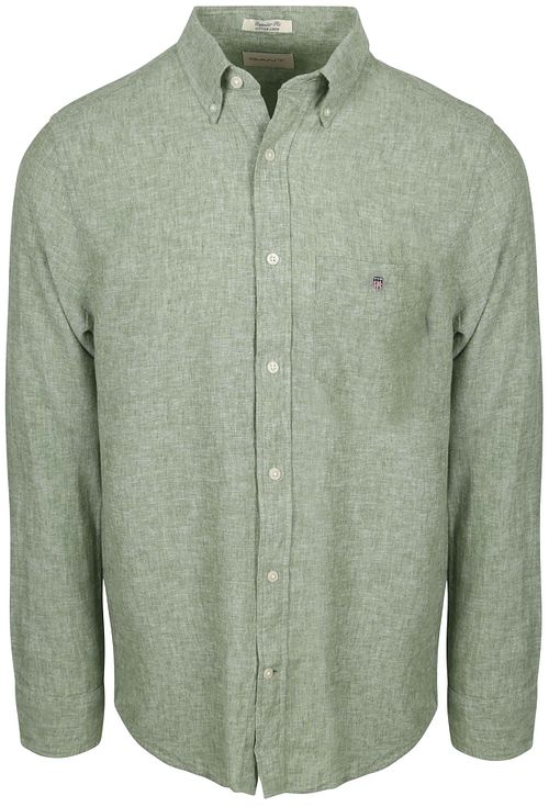 Gant Overhemd Cotton Linen Groen Product