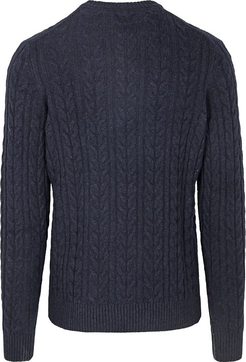 Jersey de punto trenzado Lyle & Scott en azul marino Product / Achterkant