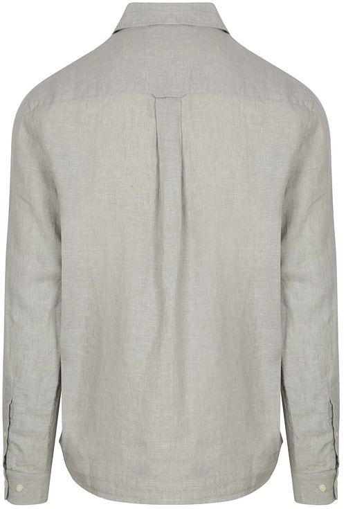 Koszula Knowledge Cotton Apparel z lnu w szare paski Product / Achterkant