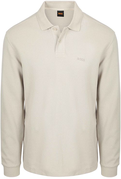 Koszulka polo BOSS Petempestolong z długim rękawem w kolorze ecru Product