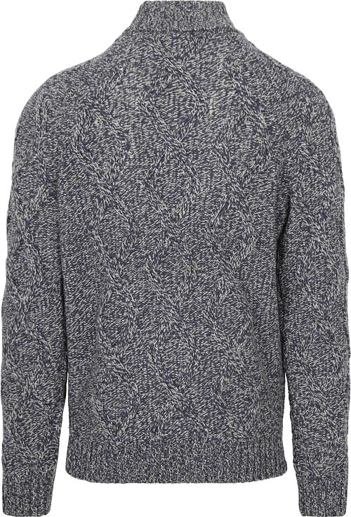 NZA Rollkragenpullover Eli Cable Melange Navy Product / Achterkant