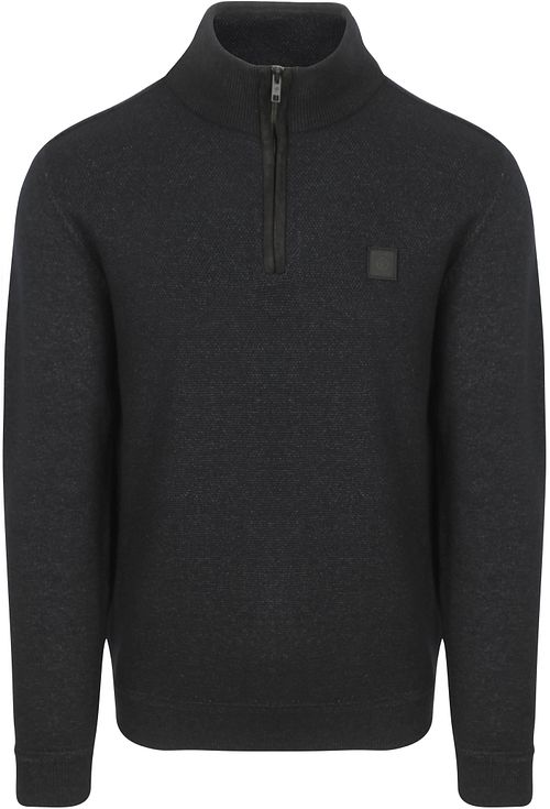 Petrol Half Zip Pullover Melange Navy Product