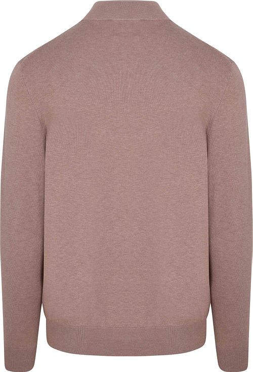 Luksusowy sweter Profuomo Basic z zamkiem half zip w kolorze różowym Product / Achterkant