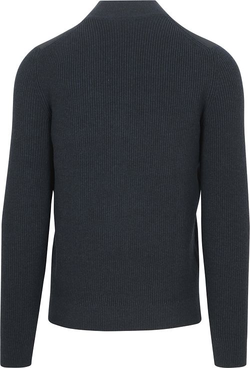 Sweter Suitable Half Zip z naszywką, granatowy Product / Achterkant