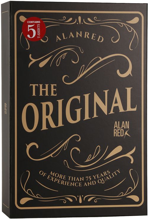 Alan Red Giftbox Derby O-Hals T-shirts Wit (5Pack) Verpakking