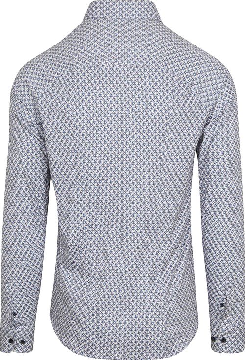 Desoto Hemd Print Bloem Blauw Beige Product / Achterkant