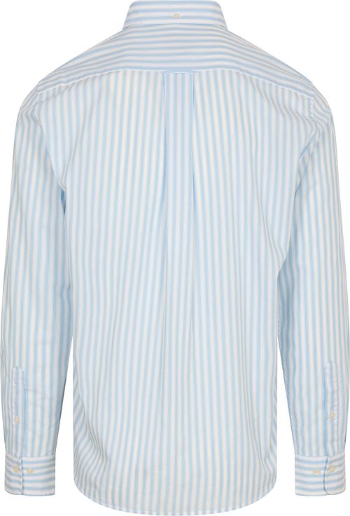 GANT camicia a righe in popeline Classic regular fit azzurra Product / Achterkant