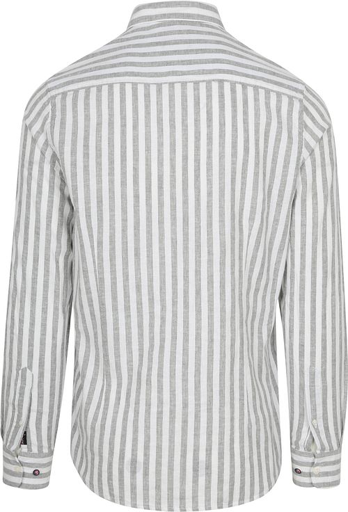 NZA Shirt Picton Linen Blend Stripe Grün