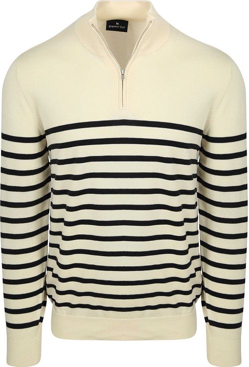 Steppin' Out Half-Zip Pullover Breton Stripe Ecru Product