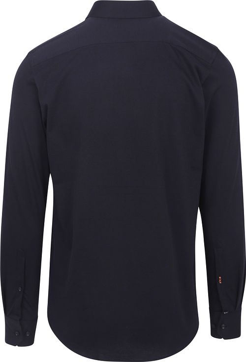 Suitable Knitted Pique Hemd Navy Model / Achterkant