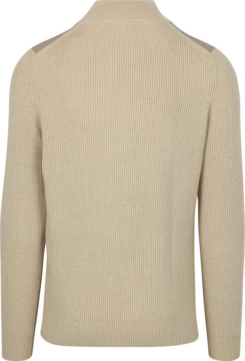 Sweter Suitable Half Zip z naszywką, ecru Product / Achterkant