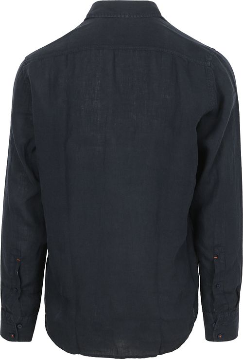 BOSS Relegant Overhemd Linnen Navy Product / Achterkant