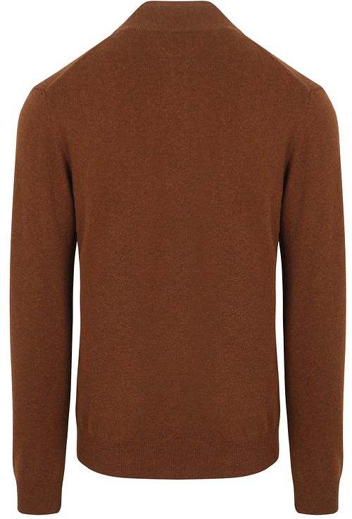 Gant wełniany sweter z krótkim zamkiem (Halfzip) z logo brązowy Product / Achterkant