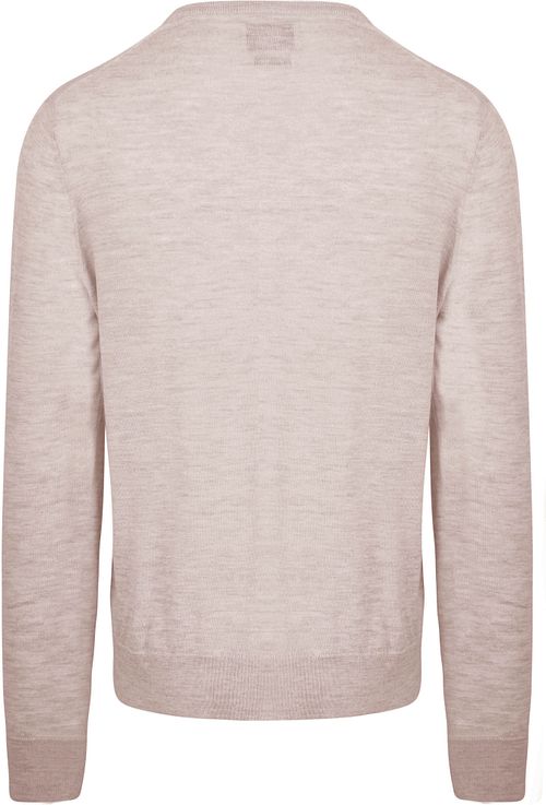 King Essentials The John Sweter z wełny merino Greige Product / Achterkant