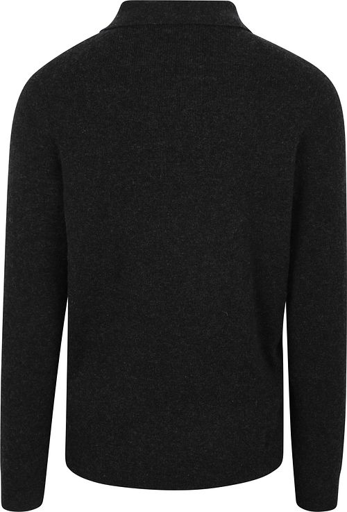 Lyle & Scott Långärmad Polotröja i Mörkblått Lammull Product / Achterkant