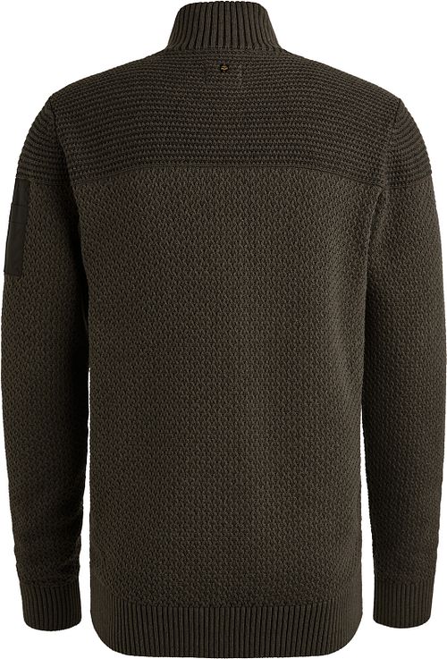 PME Legend Strickjacke Structure Beluga Grün Product / Achterkant