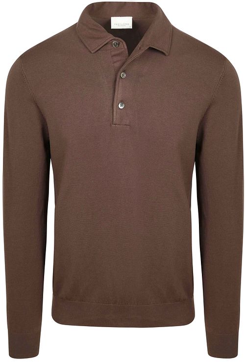 Profuomo Långärmad Piké Luxury Basic Brun Product