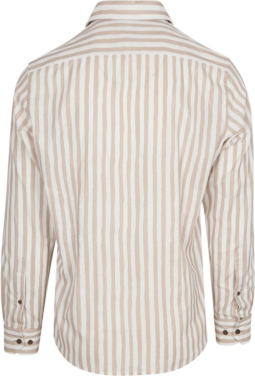 R2 Skjorta Linneblandning Stripes Beige