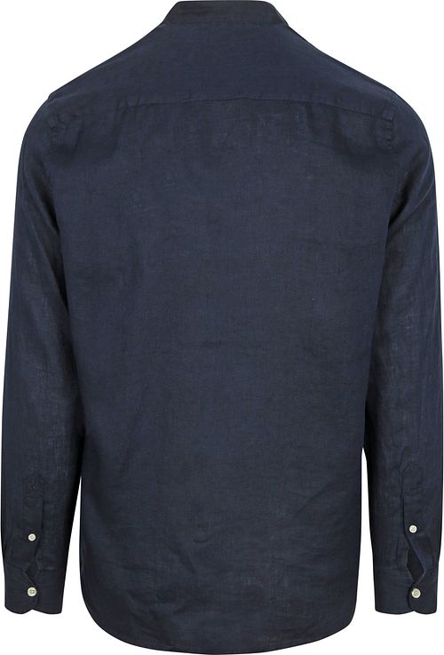 Scotch and Soda Lniana koszula Mao granatowa Product / Achterkant