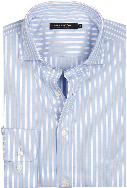 Steppin' Out Hemd Streifen Hellblau Rot Product