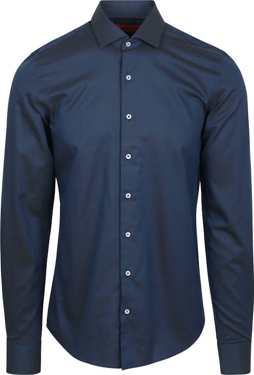 Suitable Camisa Jacquard Azul Marino con Manga Extra Larga Product