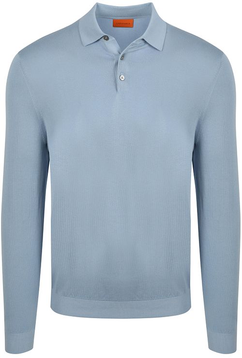 Suitable Kompakte Baumwollpoloshirt Steel Blauw Product