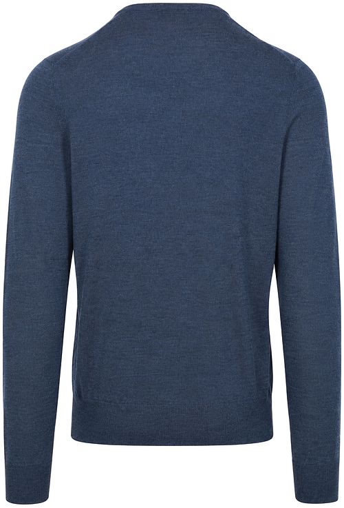 Suitable Merino Pullover V-Neck Denim Blå Product / Achterkant