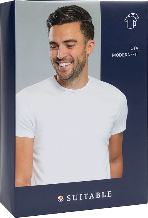 Suitable Ota T-Shirt Girocollo Bianco 2-Pack Verpakking