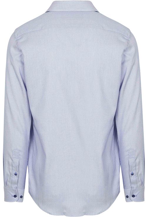 Suitable Skjorta Jacquard Lyx Blå Product / Achterkant