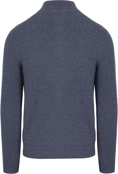 Suitable sweter z półgolfem (Half Zip) z mieszanki wełny w kolorze ciemnogranatowym Product