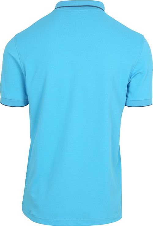 Sun68 Polo Shirt Small Stripe Collar Light Blue