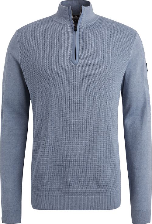 Vanguard Trui Half Zip Structuur Blauw Product