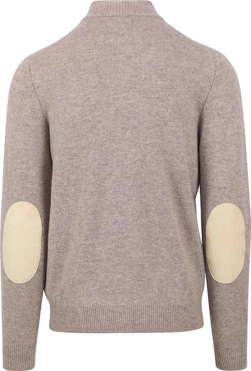 Barbour Sweater Mocker Laine Mérinos Greige Product / Achterkant