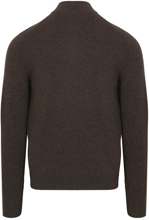 Steppin' Out Halvglidelås Trøye i Merinoull Brun Product / Achterkant