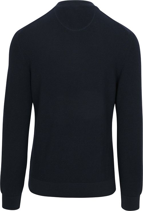 Gant Half Zip Pull Micro Textured Marine Product / Achterkant