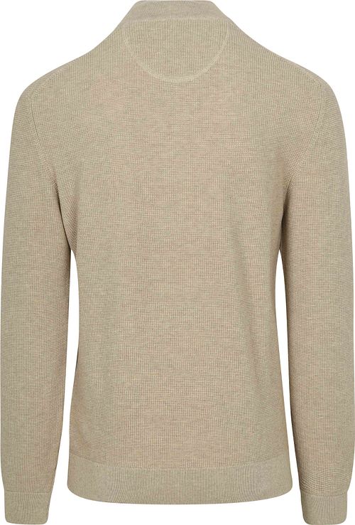 Gant Half Zip Trui Micro Textured Beige