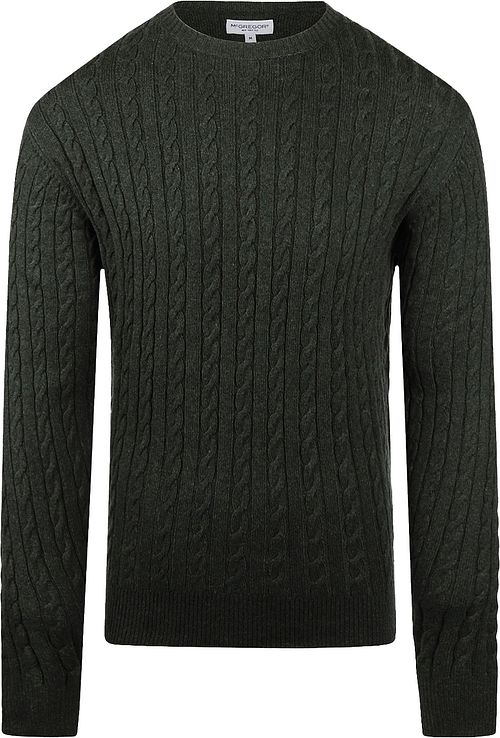McGregor maglione a trecce in lana merino mélange verde scuro Product