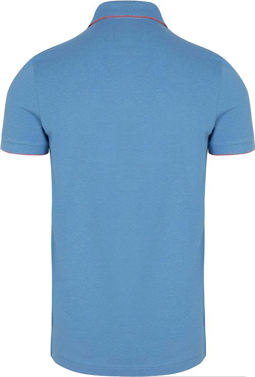 NZA Polo Henley Piqué Sailing Blauw Product / Achterkant